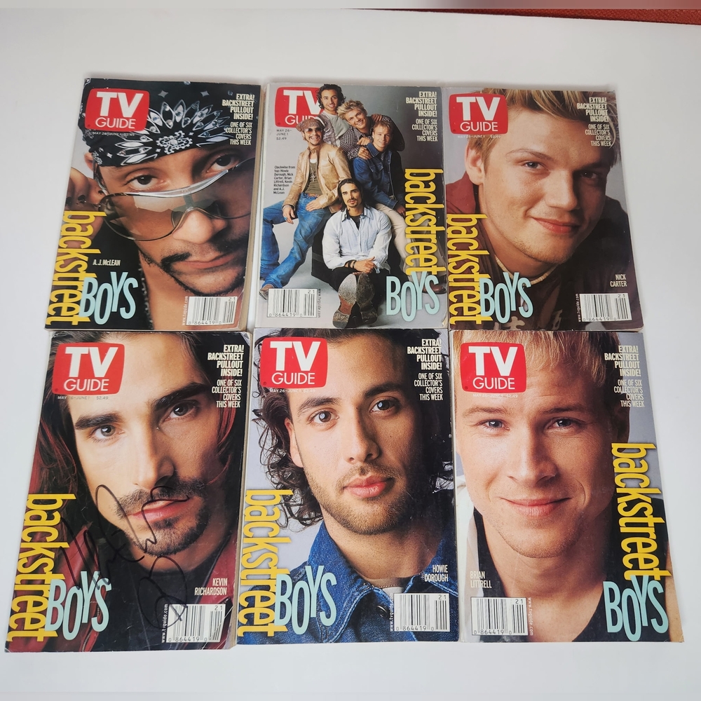 TV GUIDE 2001 - BACKSTREET BOYS COMPLETE MUSIC COLLECTOR COVER SET OF 6 COVERS